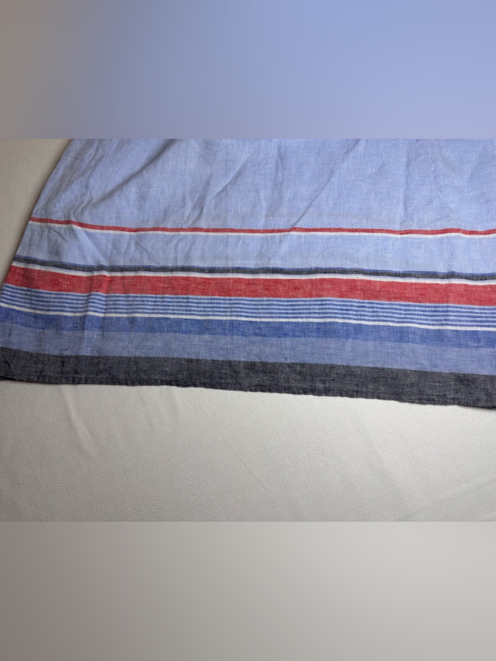 J Jill Love Linen Dress Petite Small Blue Sleeveless Stripe Hem 100% Linen - Picture 9 of 9